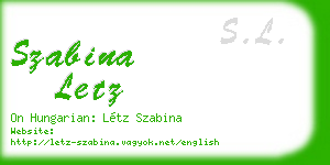 szabina letz business card